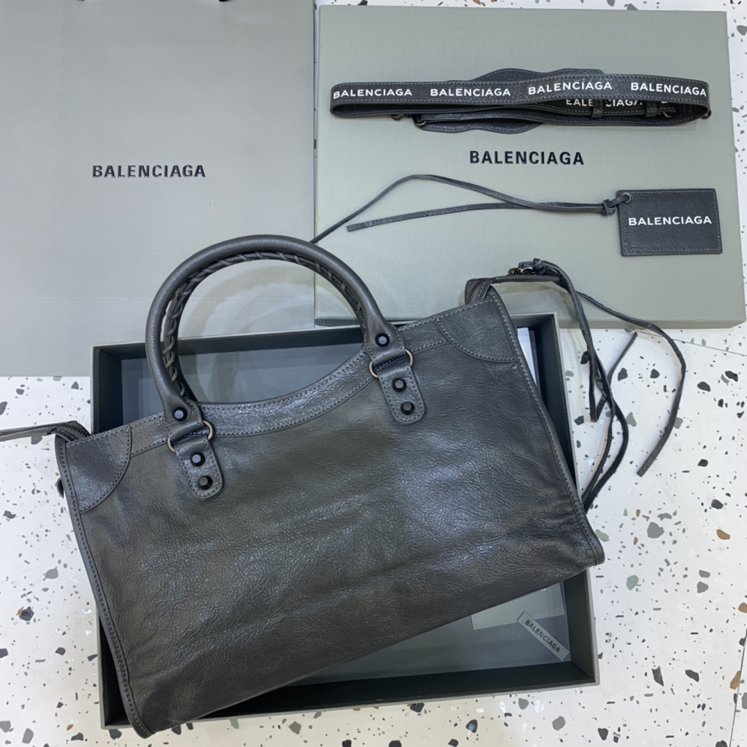 Balenciaga Classic City Medium Handbag Shoulder Bag Dark Gray